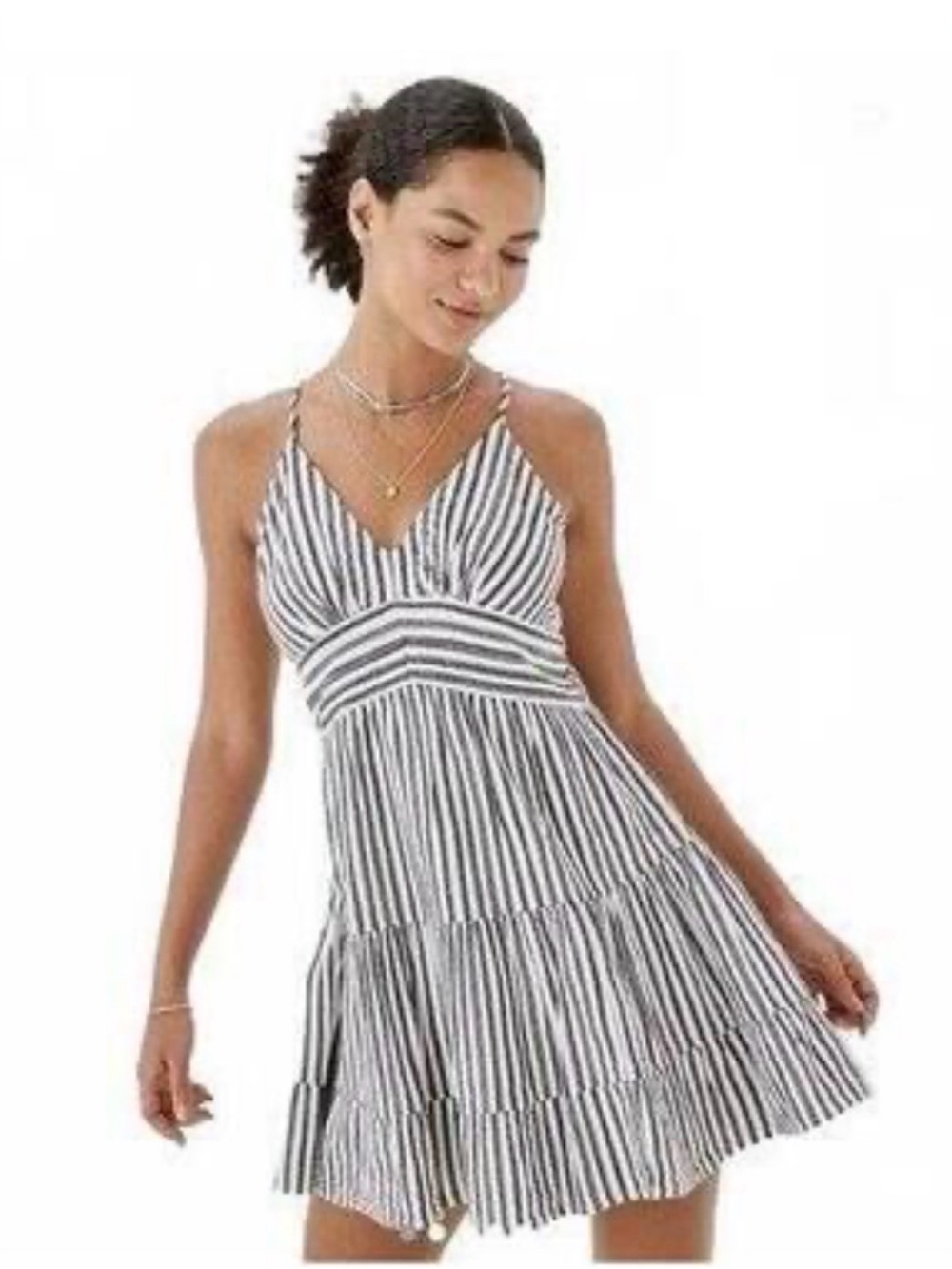 American Eagle Outfitters Black and White Striped Mini Dress